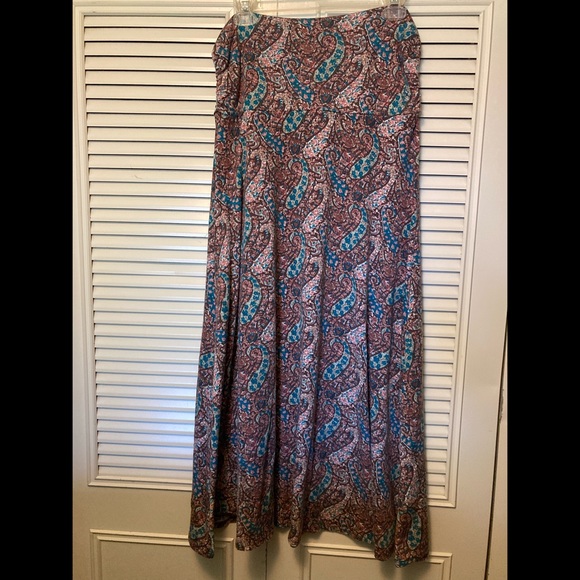 Lapis Dresses & Skirts - XL- Maxi skirt/Medi dress; pink and blue paisley; soft, comfy, stretchy
